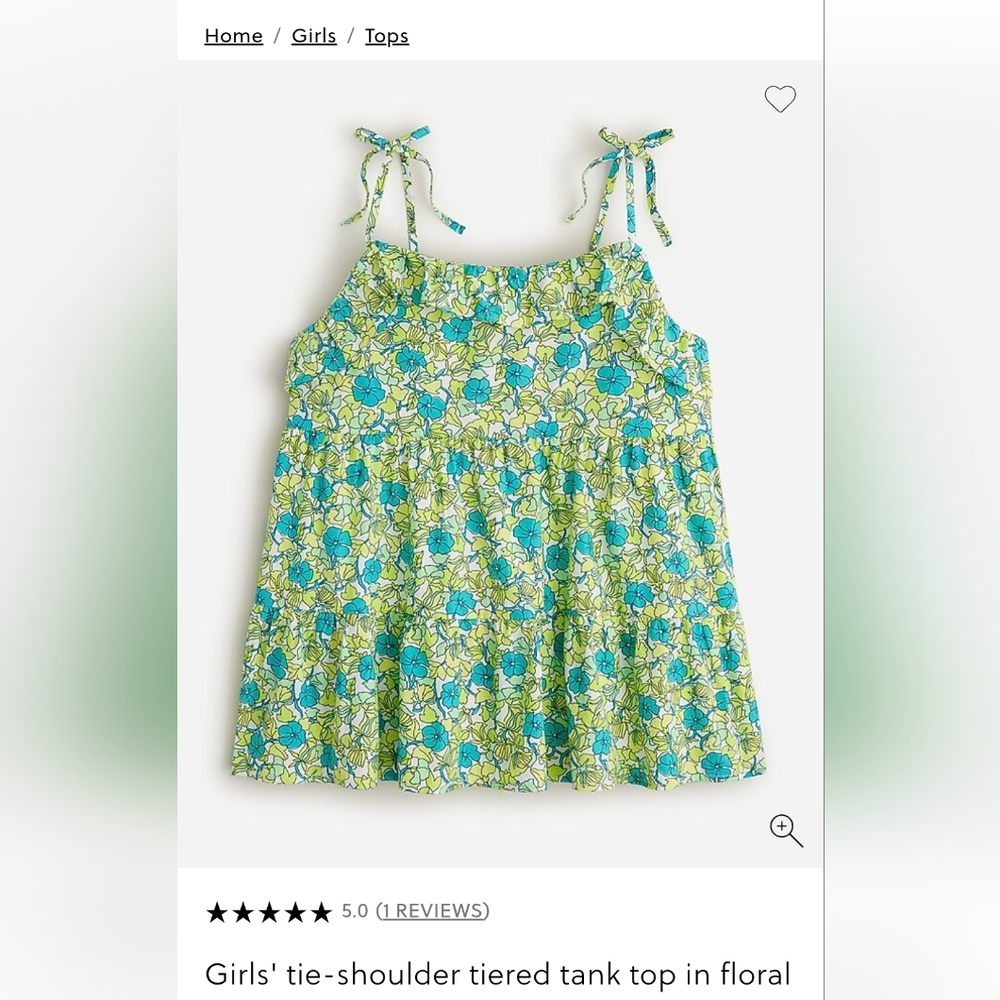 Crewcuts Blue and Green Floral Top